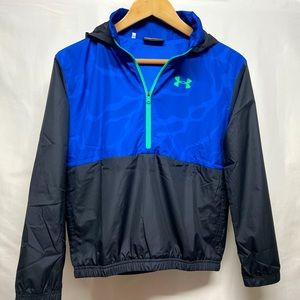 Under Armour Mesh Lined Hooded Pullover BLU/BLK YL